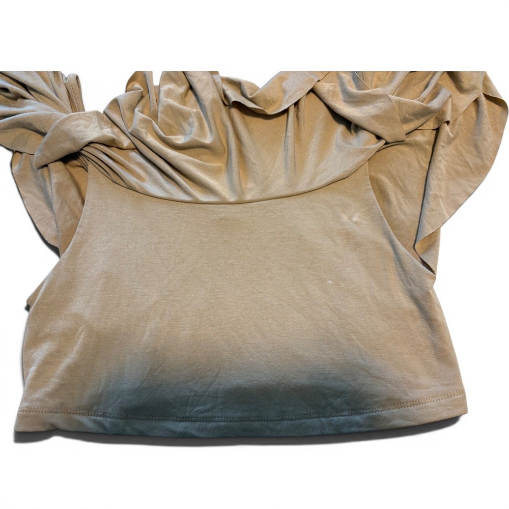 NWT JLUXLABEL Tan Rufflle Crop Top Women's Size XL Beach Festival Vacation - Picture 7 of 8